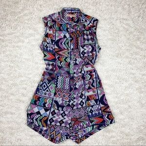 Mara Hoffman Geometric Patterned Open Back Romper